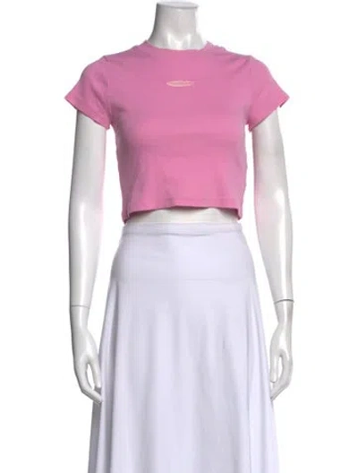 Pre-owned Madhappy Crew Neck Short Sleeve Crop Top In White