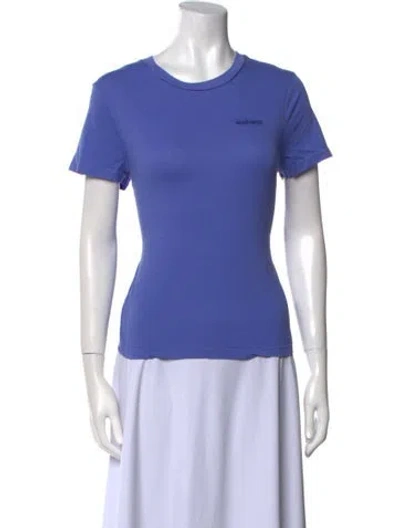 Pre-owned Madhappy Crew Neck Short Sleeve T-shirt In Blue