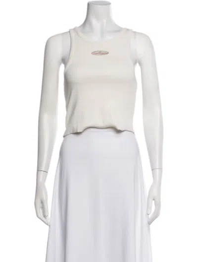 Pre-owned Madhappy Crew Neck Sleeveless Top In White