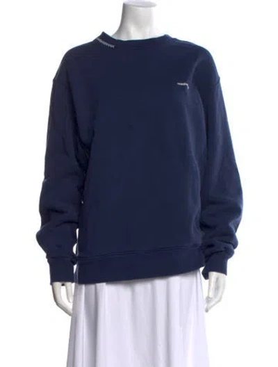 Pre-owned Madhappy Crew Neck Sweater In Blue