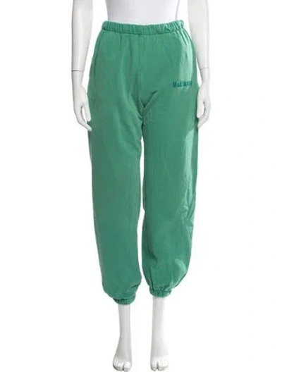 Pre-owned Madhappy Embroidered Accent Sweatpants In Green