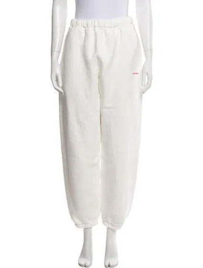 Pre-owned Madhappy Embroidered Accent Sweatpants In White