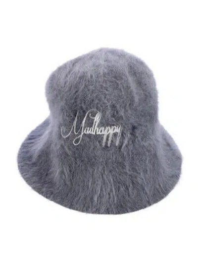 Pre-owned Madhappy Embroidered Fur Cap In Blue