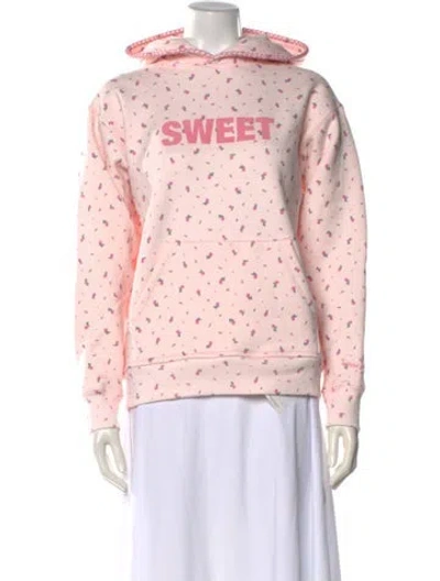 Pre-owned Madhappy Floral Print Crew Neck Hoodie W/ Tags In Pink