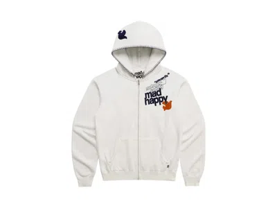 Pre-owned Madhappy Freecity Togetherforever Zip Up In Laundry Whites