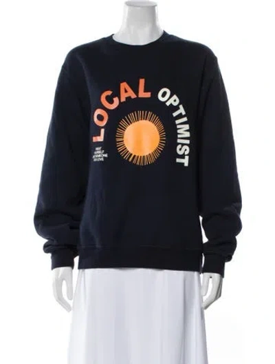 Pre-owned Madhappy Graphic Print Bomber Jacket In Blue