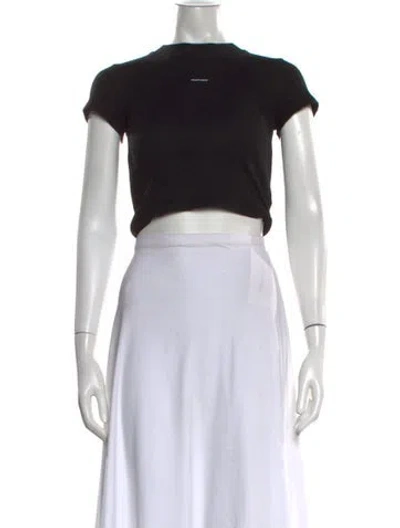 Pre-owned Madhappy Graphic Print Crew Neck Crop Top In White