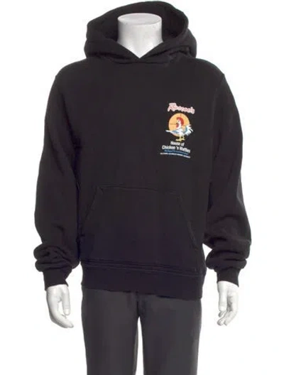 Pre-owned Madhappy Graphic Print Crew Neck Hoodie In Black