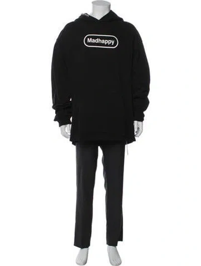 Pre-owned Madhappy Graphic Print Crew Neck Hoodie In Black