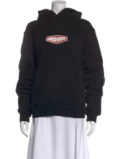 Pre-owned Madhappy Graphic Print Crew Neck Hoodie In Black
