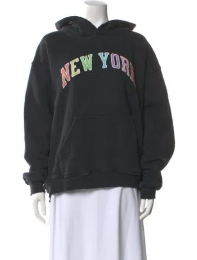 Pre-owned Madhappy Graphic Print Crew Neck Hoodie In Black