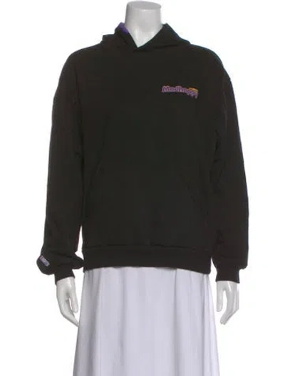 Pre-owned Madhappy Graphic Print Crew Neck Hoodie In Black