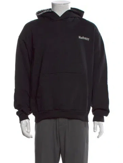Pre-owned Madhappy Graphic Print Crew Neck Hoodie In Black
