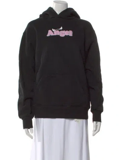 Pre-owned Madhappy Graphic Print Crew Neck Hoodie In Black