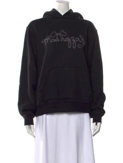 Pre-owned Madhappy Graphic Print Crew Neck Hoodie In Black