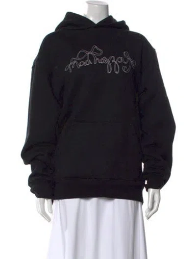 Pre-owned Madhappy Graphic Print Crew Neck Hoodie In Black