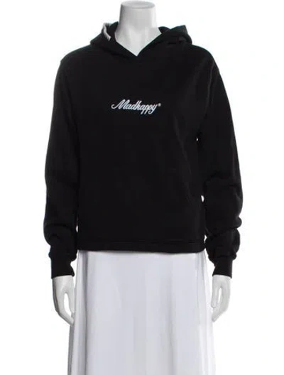 Pre-owned Madhappy Graphic Print Crew Neck Hoodie In Black