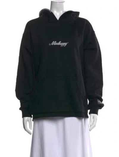 Pre-owned Madhappy Graphic Print Crew Neck Hoodie In Black
