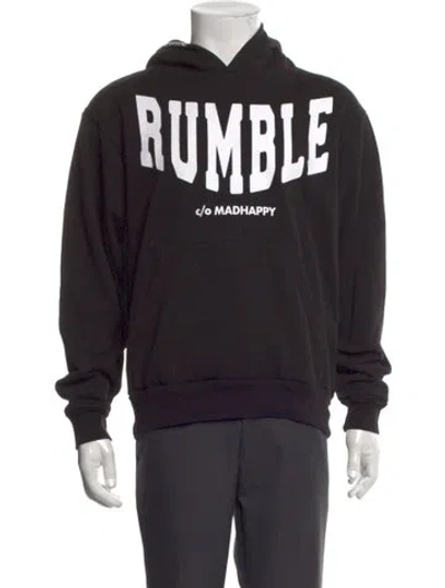 Pre-owned Madhappy Graphic Print Crew Neck Hoodie In Black