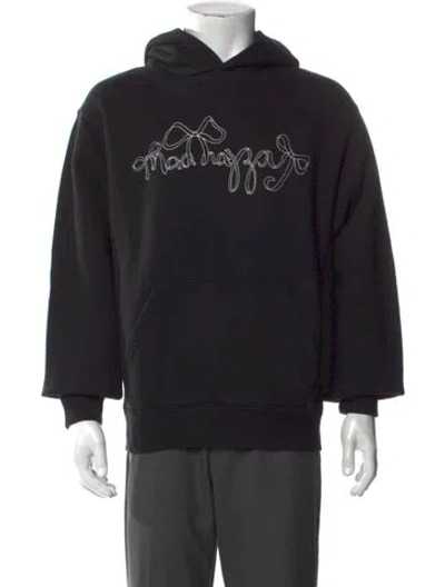 Pre-owned Madhappy Graphic Print Crew Neck Hoodie In Black