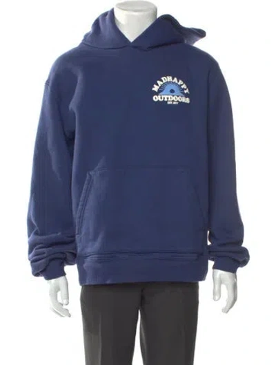 Pre-owned Madhappy Graphic Print Crew Neck Hoodie In Blue