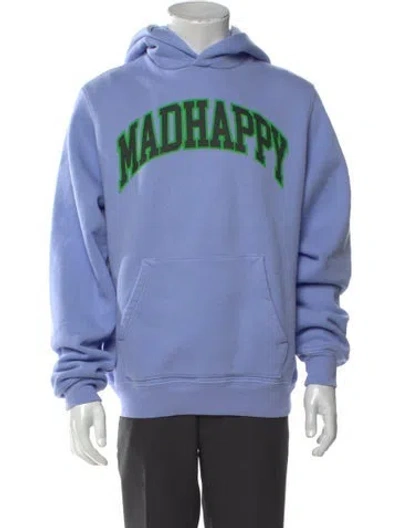 Pre-owned Madhappy Graphic Print Crew Neck Hoodie In Blue