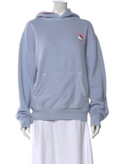 Pre-owned Madhappy Graphic Print Crew Neck Hoodie In Blue