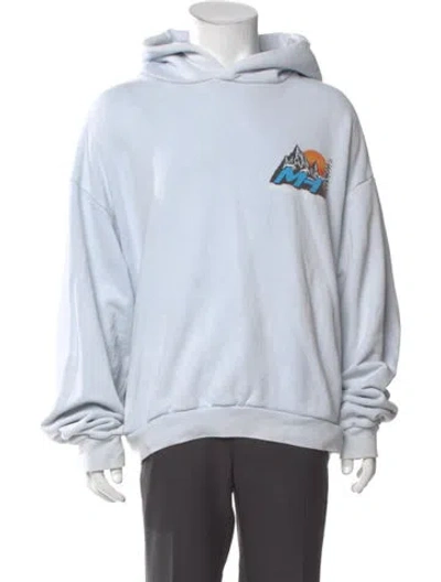 Pre-owned Madhappy Graphic Print Crew Neck Hoodie In Blue