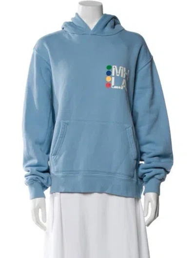 Pre-owned Madhappy Graphic Print Crew Neck Hoodie In Blue