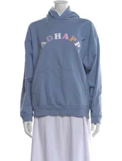 Pre-owned Madhappy Graphic Print Crew Neck Hoodie In Blue