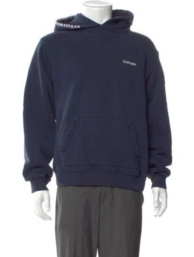 Pre-owned Madhappy Graphic Print Crew Neck Hoodie In Blue
