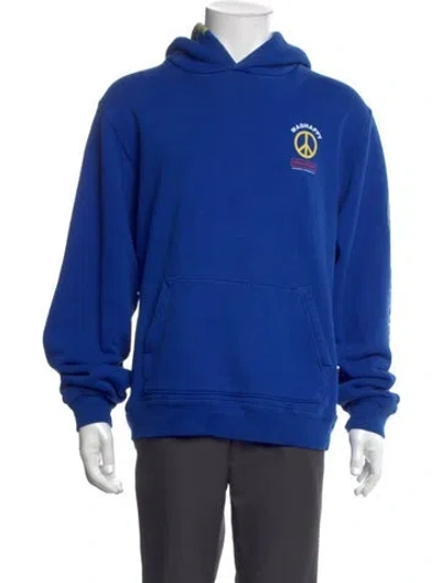 Pre-owned Madhappy Graphic Print Crew Neck Hoodie In Blue