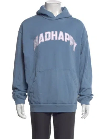 Pre-owned Madhappy Graphic Print Crew Neck Hoodie In Blue