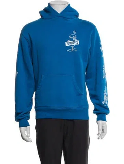 Pre-owned Madhappy Graphic Print Crew Neck Hoodie In Blue