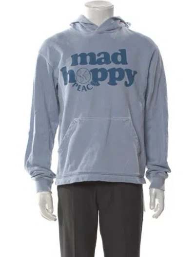 Pre-owned Madhappy Graphic Print Crew Neck Hoodie In Blue