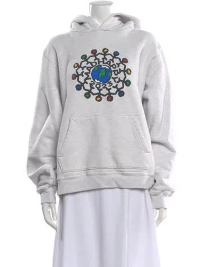 Pre-owned Madhappy Graphic Print Crew Neck Hoodie In Blue