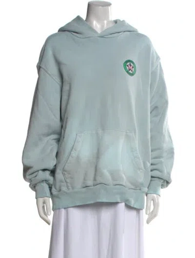 Pre-owned Madhappy Graphic Print Crew Neck Hoodie In Blue