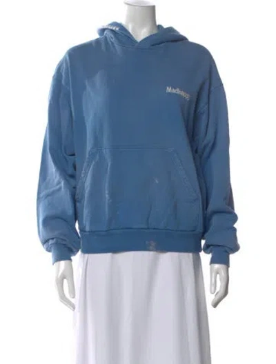 Pre-owned Madhappy Graphic Print Crew Neck Hoodie In Blue