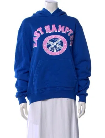 Pre-owned Madhappy Graphic Print Crew Neck Hoodie In Blue