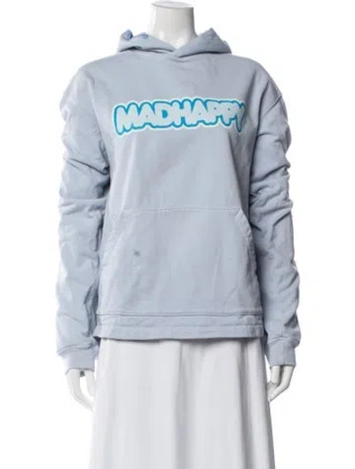 Pre-owned Madhappy Graphic Print Crew Neck Hoodie In Blue