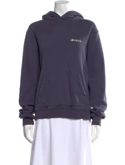 Pre-owned Madhappy Graphic Print Crew Neck Hoodie In Blue