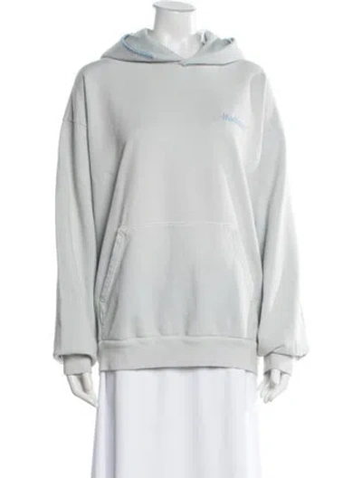 Pre-owned Madhappy Graphic Print Crew Neck Hoodie In Blue