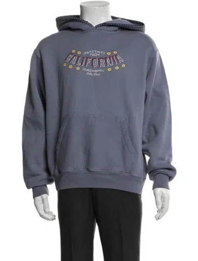Pre-owned Madhappy Graphic Print Crew Neck Hoodie In Blue