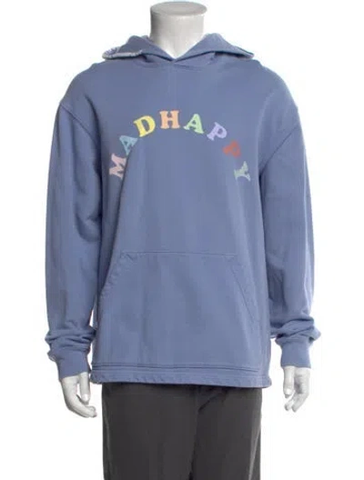 Pre-owned Madhappy Graphic Print Crew Neck Hoodie In Blue