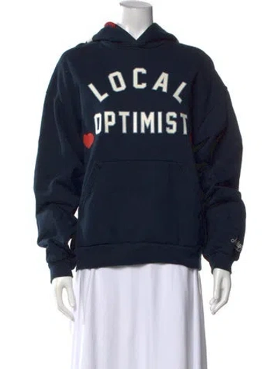 Pre-owned Madhappy Graphic Print Crew Neck Hoodie In Blue