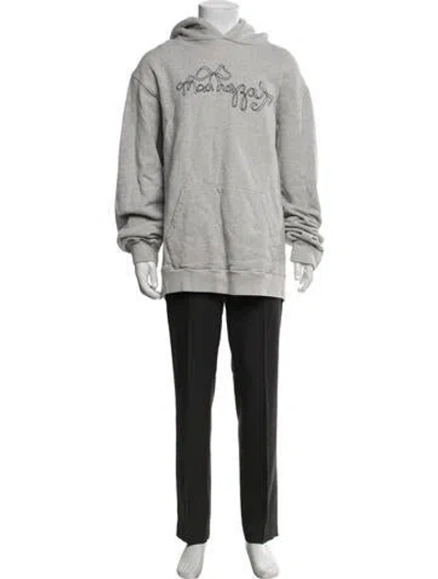Pre-owned Madhappy Graphic Print Crew Neck Hoodie In Blue