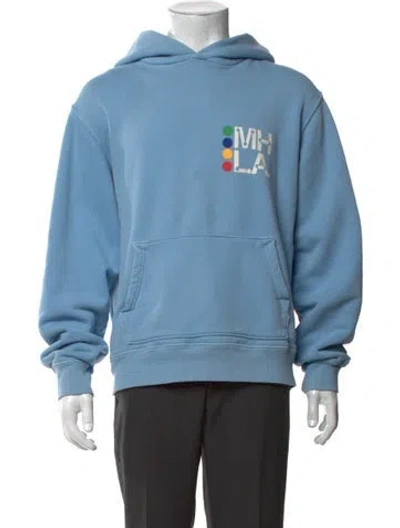 Pre-owned Madhappy Graphic Print Crew Neck Hoodie In Blue
