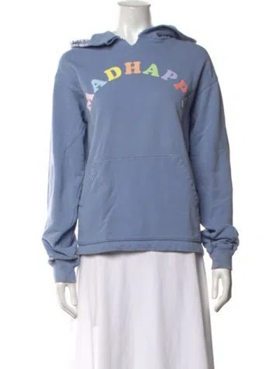 Pre-owned Madhappy Graphic Print Crew Neck Hoodie In Blue