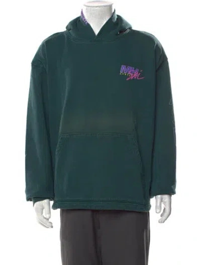 Pre-owned Madhappy Graphic Print Crew Neck Hoodie In Blue