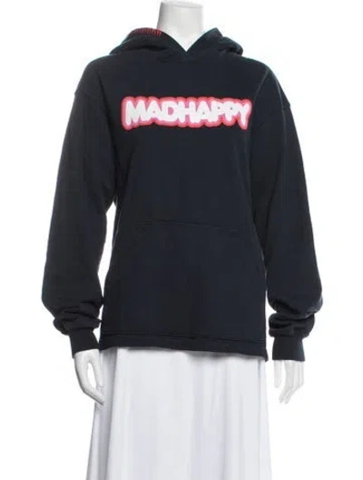 Pre-owned Madhappy Graphic Print Crew Neck Hoodie In Blue